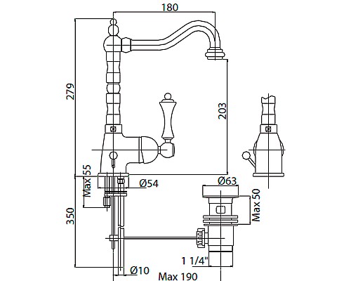 Смеситель для раковины Cezares Margot MARGOT-LSM2-01-N Хром