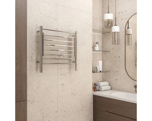 Электрический полотенцесушитель Terminus Горизонт П8 600х600 4670078543424 с полкой Хром