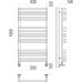 Водяной полотенцесушитель Terminus Берн П16 500х1000 Хром, нижнее подключение, G 1/2" ВР, с комплектом вентилей