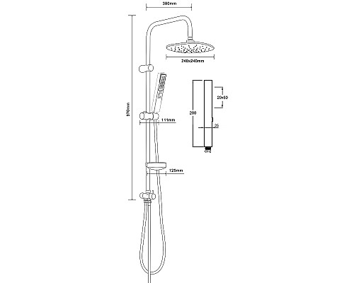 Душевая система Agger Marine S002cr Хром