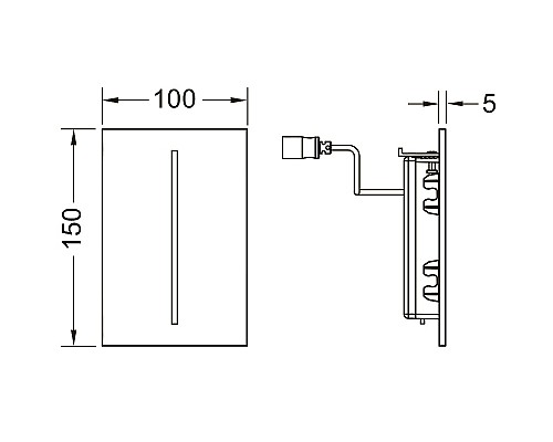 Клавиша смыва Tece Filo-Velvet 7.2 В 9242018 для писсуара Bianco Kos