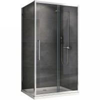 Душевой уголок Abber Schwarzer Diamant 110x60 профиль Хром стекло прозрачное
