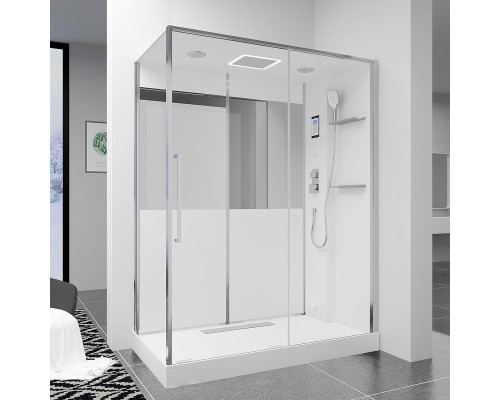 Душевая кабина Black&White Galaxy G8890 160х85 889000 с паром без гидромассажа