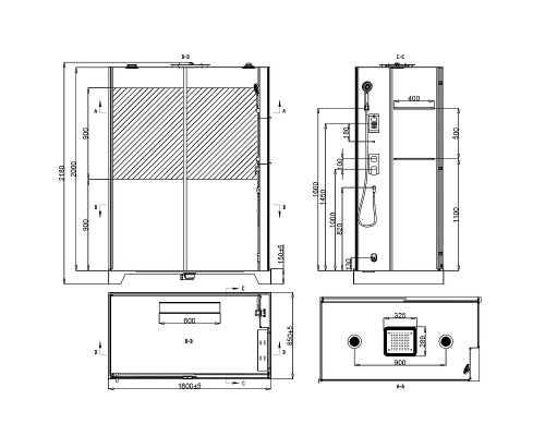 Душевая кабина Black&White Galaxy G8890 160х85 889000 с паром без гидромассажа