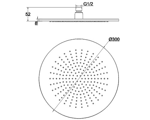Верхний душ Whitecross Y black Y1300BL Черный матовый