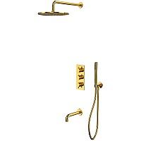 Душевая система Whitecross Y gold YSET11GL с термостатом Золото