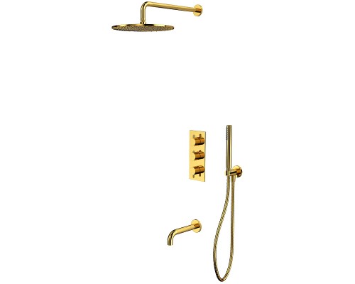 Душевая система Whitecross Y gold YSET11GL с термостатом Золото
