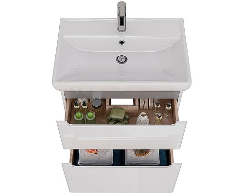 Тумба под раковину Lemark Buno 70 LM04B70T подвесная Белый глянец