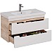 Тумба под раковину Lemark Olivia 100 LM08OL100T подвесная Белый глянец Дуб Кантри