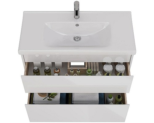 Тумба под раковину Lemark Combi 100 LM03C100T подвесная Белый глянец