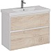 Тумба под раковину Lemark Combi 100 LM03C100T-dub подвесная Дуб кантри Белый глянец