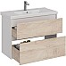 Тумба под раковину Lemark Combi 100 LM03C100T-dub подвесная Дуб кантри Белый глянец