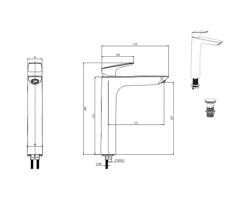 Смеситель для раковины Aquatek Вега AQ1005MB Черный матовый