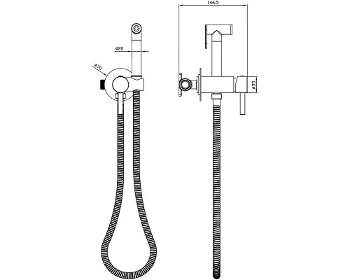 Гигиенический душ со смесителем Milacio Ultra MCU.850.GD Брашированное золото