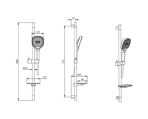 Душевой гарнитур Aquatek AQ2021MB Черный матовый