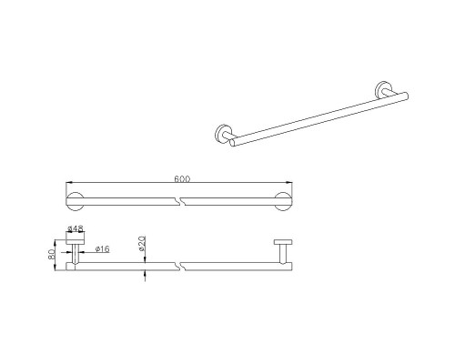 Полотенцедержатель Aquatek AQ4014MB Черный матовый