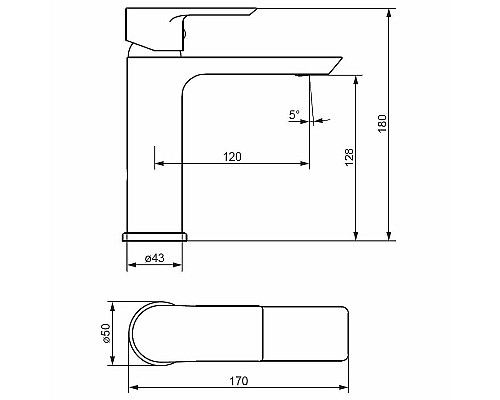 Смеситель для раковины Damixa Apollo 470210300 Черный матовый