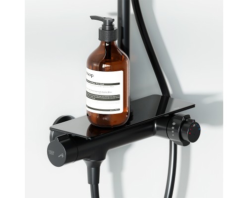 Душевая система Damixa Jupiter 977750300 с термостатом Черная матовая