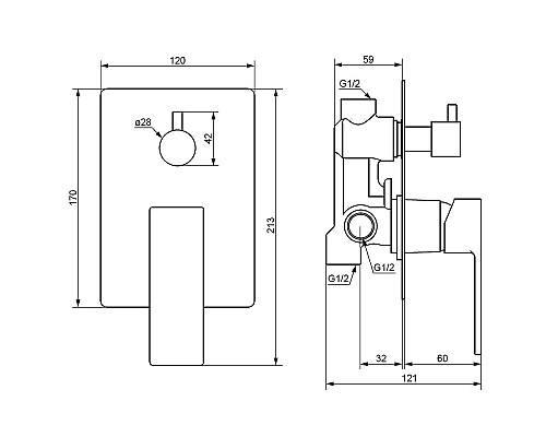 Смеситель для душа Damixa Gala 537100000 Хром
