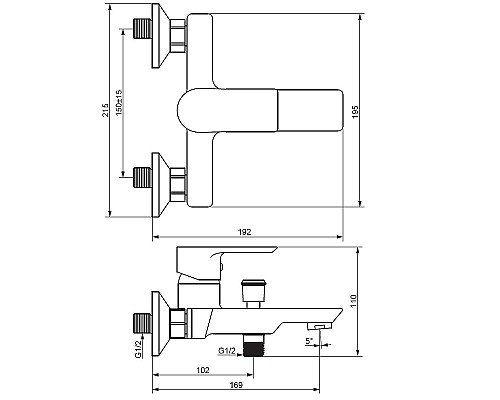 Смеситель для ванны Damixa Apollo 471000001 Хром