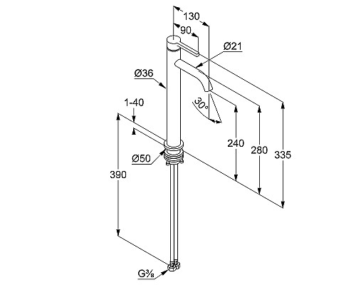 Смеситель для раковины Kludi Nova Fonte Pura 202985315 Белый матовый