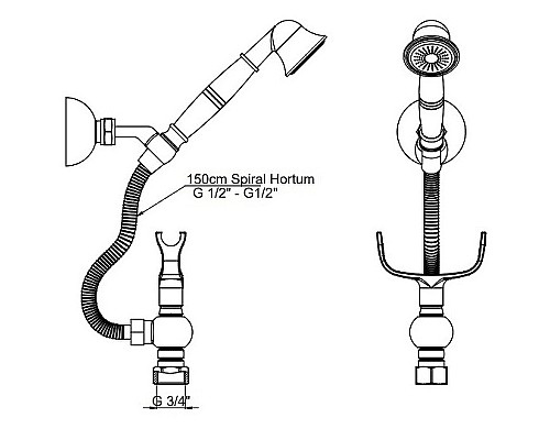 Душевой гарнитур GPD Nino SPS05-B Медь