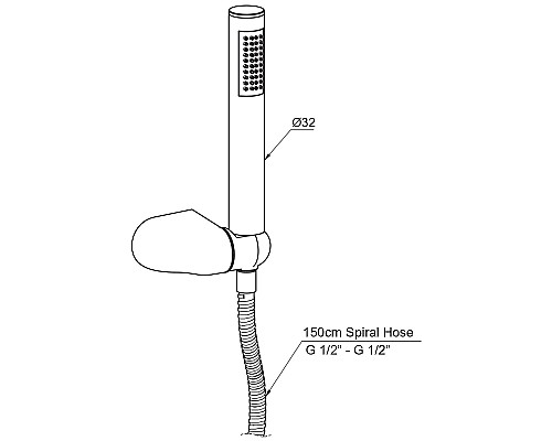 Душевой гарнитур GPD DST60-S Черный матовый