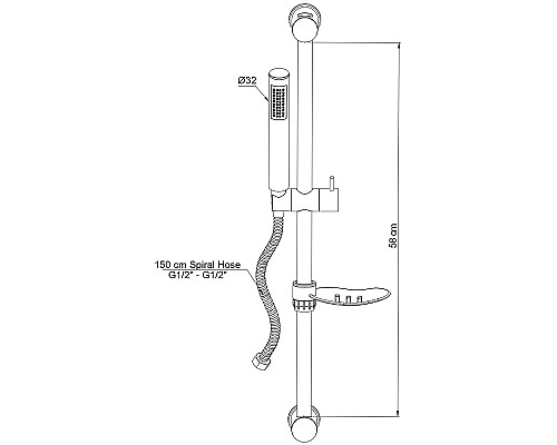 Душевой гарнитур GPD DST63-S Черный матовый