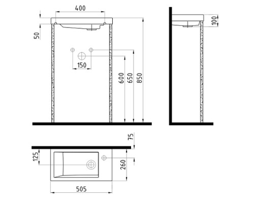 Раковина Bien Infinitum 50 INLK05001FD1W5000 Белая