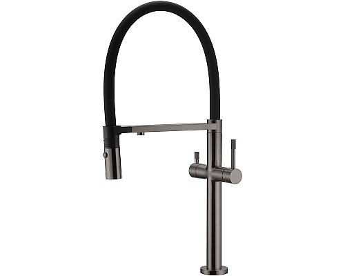 Смеситель для кухни Boheme Uno 115-GM Оружейная сталь