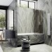 Шторка на ванну Maybah Glass 300x1400 в широком профиле Белый стекло бронзовое матовое