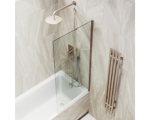 Шторка на ванну Maybah Glass MGV-59-2ш 600x1400 в широком профиле Бронза стекло прозрачное
