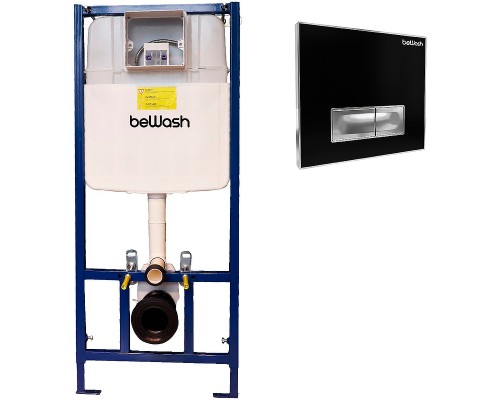 Инсталляция beWash BW74 K500RZVP0500SYC00000 для унитаза с клавишей смыва Черное стекло Хром
