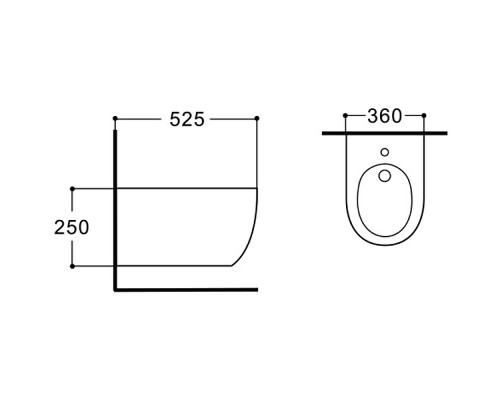 Биде Aquatek Европа New AQ1006-00 подвесное Белое