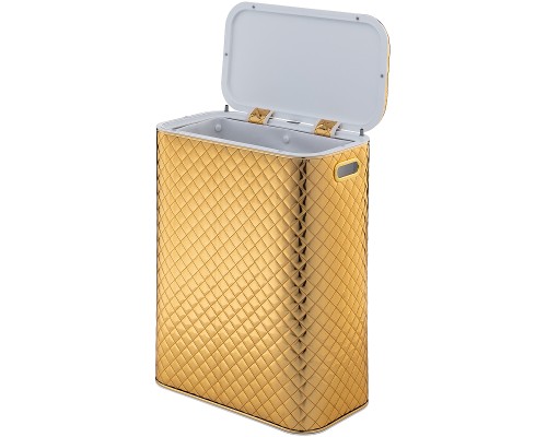 Корзина для белья Geralis SGG-B Ромб стежка Золото, кант Золото, стандартная