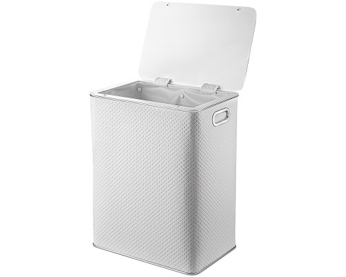 Корзина для белья Geralis PWH-S Punto Белая, кант Хром, большая