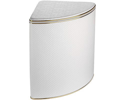 Корзина для белья Geralis PWG-U Punto Белая, кант Золото, угловая