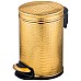 Ведро для мусора Geralis V-KGG-M​ Croco Золото, кант Золото, 3 л