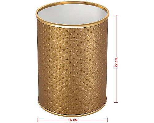 Ведро для мусора Geralis M-PGG-B Punto Золото, кант Золото, 3 л