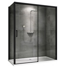 Душевой уголок Abber Komfort 160х90 профиль Черный стекло прозрачное