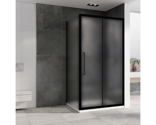 Душевой уголок Abber Schwarzer Diamant 150x90 профиль Черный стекло матовое