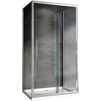 Душевой уголок Abber Schwarzer Diamant 140x60 профиль Хром стекло прозрачное