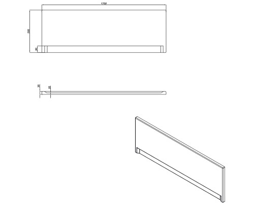 Фронтальная панель для ванны Cersanit Universal Type 1 170 (P-PA-LOREANA*170) Белая