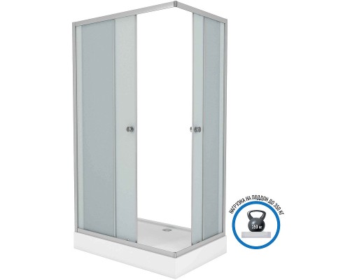 Душевой уголок Niagara Eco 110х80 NG-118-14Q профиль Серебро стекло матовое