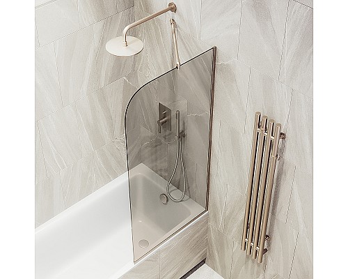 Шторка на ванну Maybah Glass MGV-250-2у 300x1400 в узком профиле Бронза стекло бронзовое