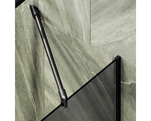 Шторка на ванну Maybah Glass MGV-81-6у 700x1400 в узком профиле Черный стекло графитовое