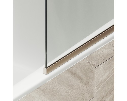 Шторка на ванну Maybah Glass MGV-62-2у 400x1400 в узком профиле Бронза стекло прозрачное