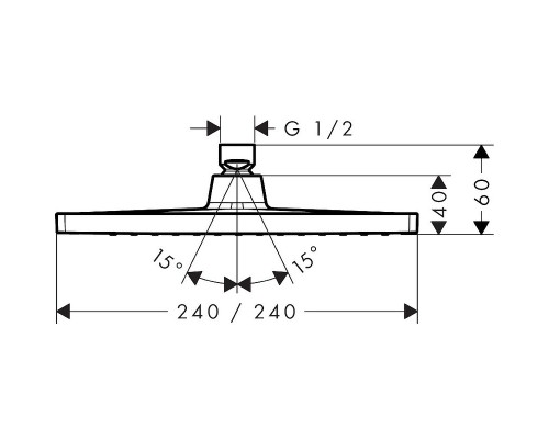 Верхний душ Hansgrohe Crometta E 240 1jet 26726670 Черный матовый