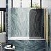 Шторка на ванну Maybah Glass 500x1400 поворотная на монопетле Золото стекло графитовое матовое