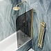 Шторка на ванну Maybah Glass 500x1400 поворотная на монопетле Золото стекло графитовое матовое